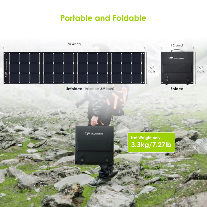 ALLPOWERS Flexible Foldable Solar Panel 120W / 200W High Efficience