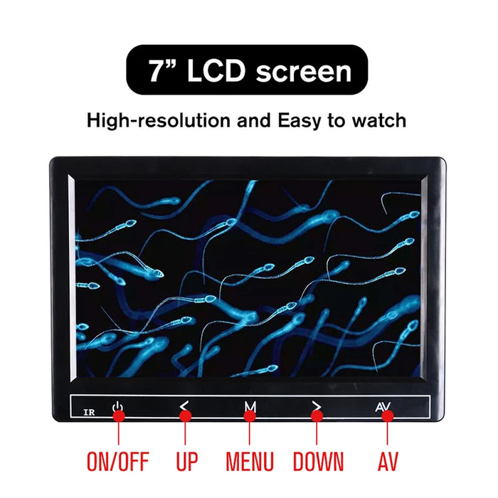 2000X Professional Biological Microscope – TV-Type Coaxial Fine-Tuning with 5MP Electronic Eyepiece &amp; 7-Inch, 9-inch LCD Display