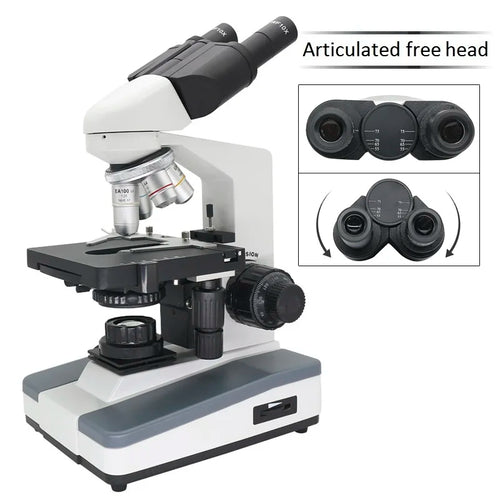 Microscopio binocular con fuente de luz de microscopio biológico 40-1600X 