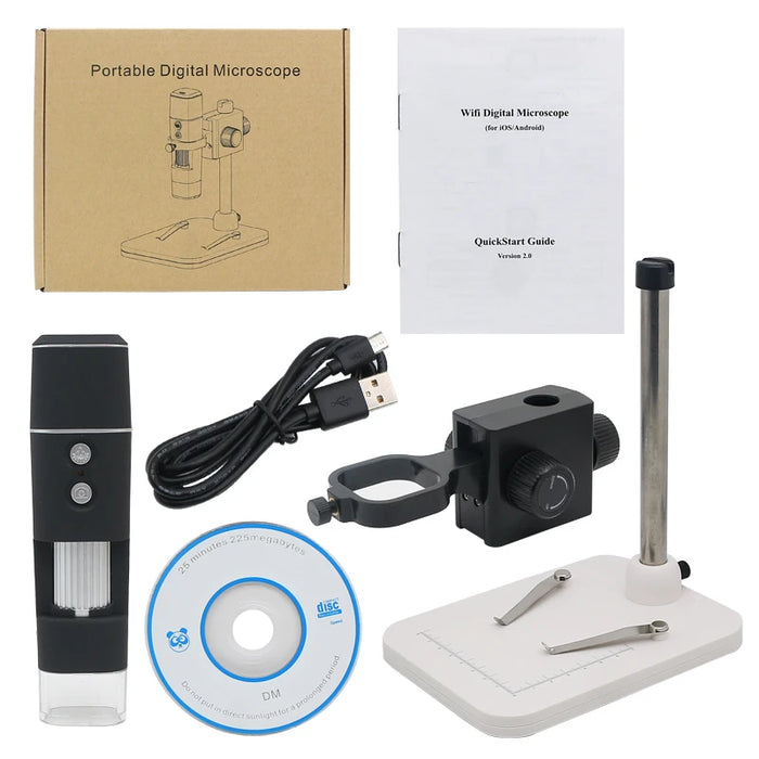 1000X WiFi Digital Microscope - Wireless Electronic Microscope with High-Resolution Imaging for PCB Inspection, Scalp, and Skin Detection