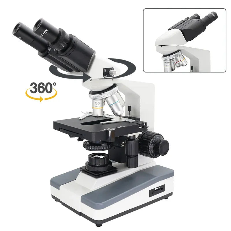 Microscopio binocular con fuente de luz de microscopio biológico 40-1600X 