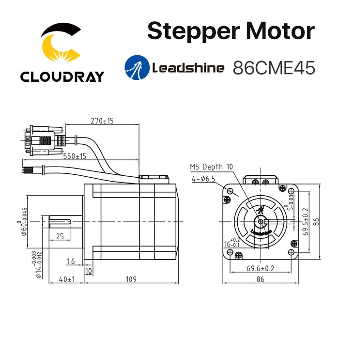 Leadshine Nema 34 4.6N.m Closed-Loop Stepper Motor with Encoder – CL86H