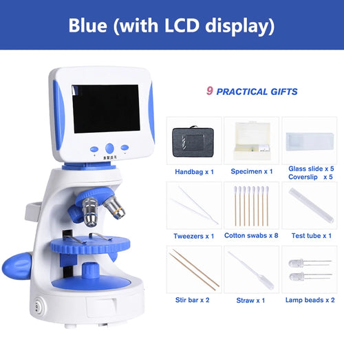 2000X HD 4.3'' TV Microscope – Biological Laboratory Microscope with LED, 4.3-Inch LCD Display