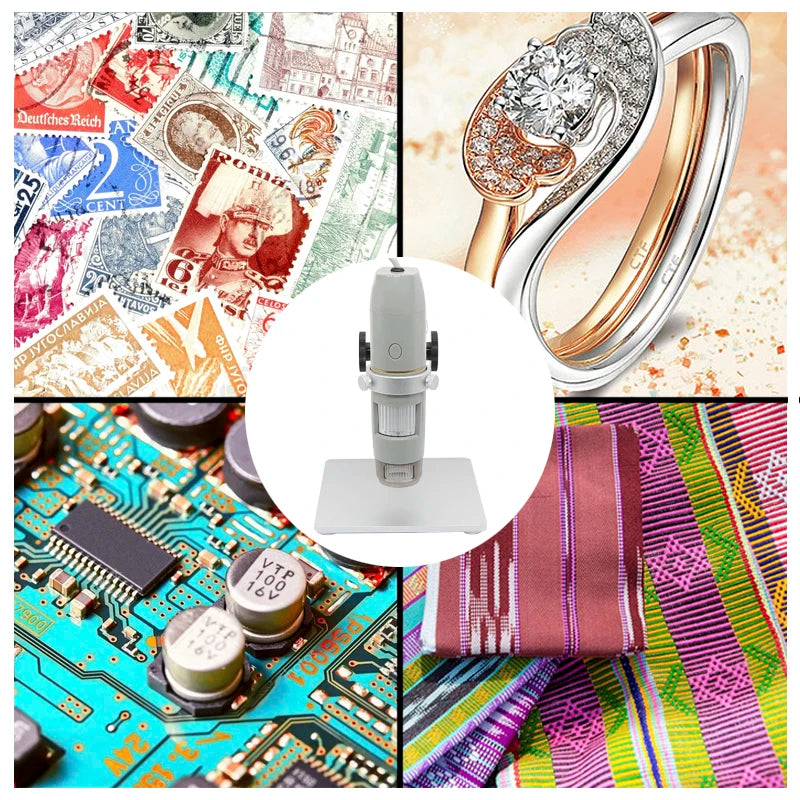 Microscopio USB de luz polarizada 500X portátil, vídeo Digital de 5.0MP 