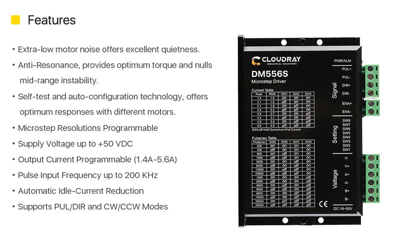 Cloudray NEMA 23 3.0N.m 5.0A Stepper Kit 23CS30C-500+DM556S