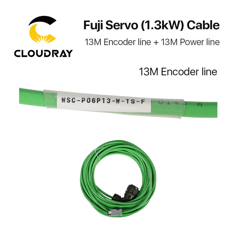 Cable de servomotor Cloudray Fuji 1.3KW 13M línea de codificador + línea de alimentación para 