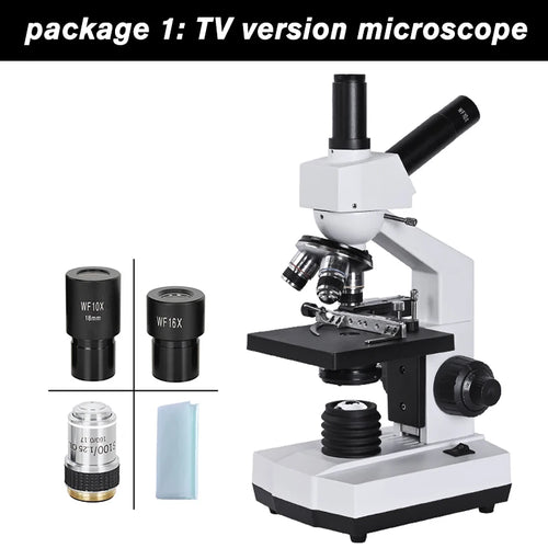 HD 1600X Complex Binocular Microscope – Professional Biological Lab Microscope with 7-Inch LCD, VGA/HDMI Digital Camera, and USB Electronic Eyepiece