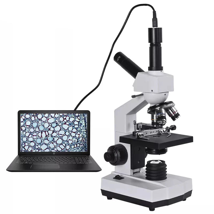 HD 1600X Complex Binocular Microscope – Professional Biological Lab Microscope with 7-Inch LCD, VGA/HDMI Digital Camera, and USB Electronic Eyepiece