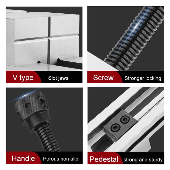 Precision Flat-Nose Grinding Vise, Models QGG80, QGG88, QGG100 - 3.2 to 4 Inch