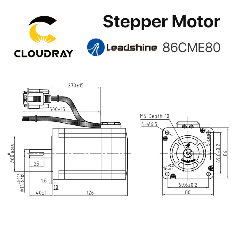 Leadshine Nema 34 8.0N.m Closed-Loop Stepper Motor with Encoder – CL86H