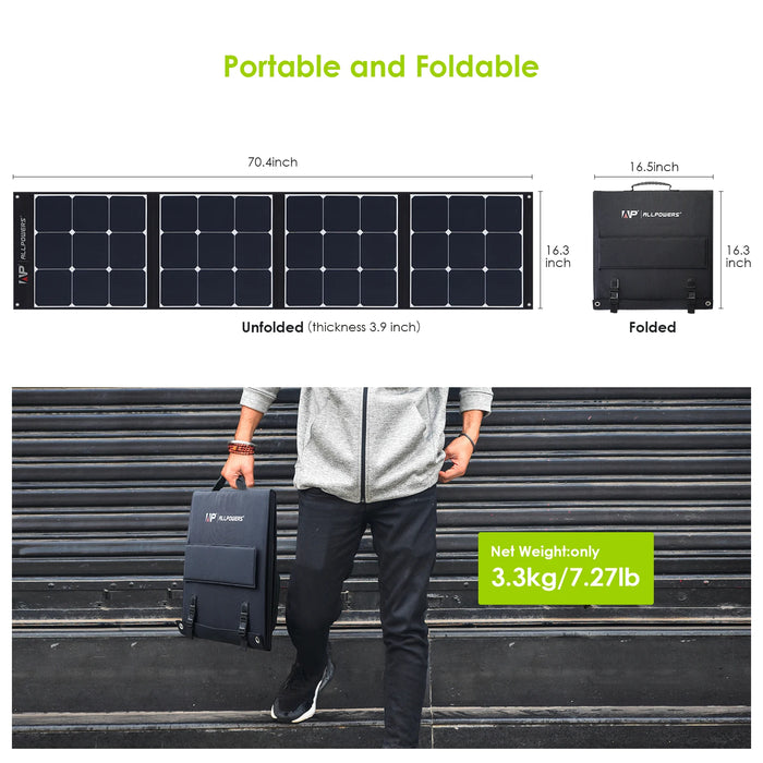 ALLPOWERS Flexible Foldable Solar Panel 120W / 200W High Efficience