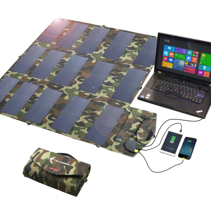 ALLPOWERS 100W Foldable Solar Panel, Portable Solar Charger (Dual 5v