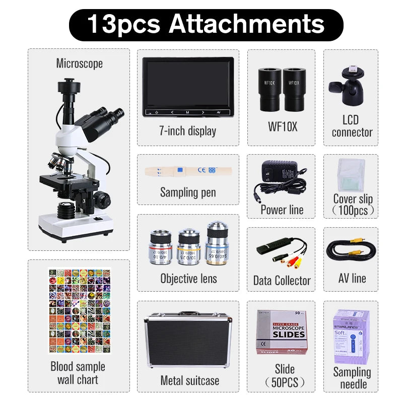 El microscopio biológico binocular del laboratorio del zoom 5MP HD Digital llevó la luz 