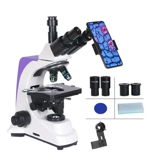 Professional Biological Lab Microscope - 1000x to 2500x Magnification with Trinocular Head