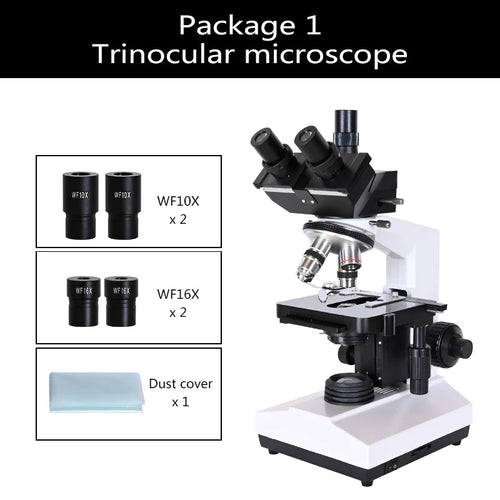 Professional 40x-1600x Biological Trinocular Microscope with HD 7" LCD