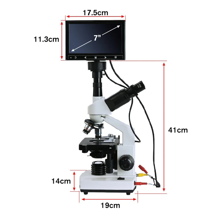 Zoom 5MP HD Digitales binokulares biologisches Labormikroskop mit LED-Licht 