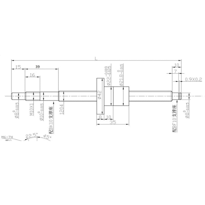 C7-SFU1204 / SFU1605 / SFU2005 Ballscrew Kit with Guide Length Options 200mm to 1000mm