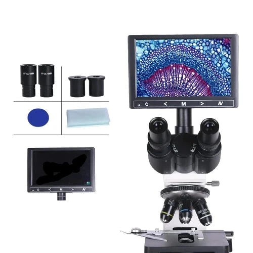 Professional Biological Lab Microscope - 1000x to 2500x Magnification with Trinocular Head