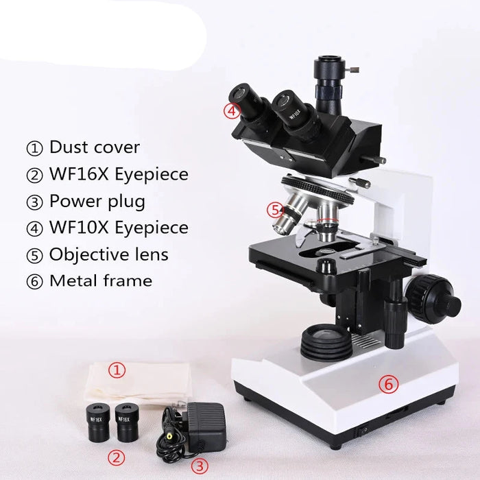 Professional 40x-1600x Biological Trinocular Microscope with HD 7" LCD