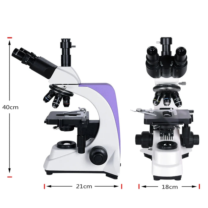 Professional Biological Lab Microscope - 1000x to 2500x Magnification with Trinocular Head