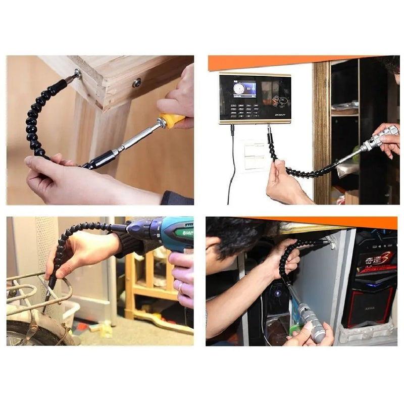 Brocas de eje hexagonal flexible, soporte de extensión de 295mm con magnético