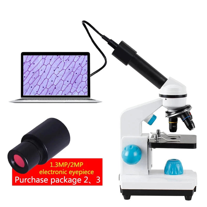 2000X Biological HD Microscope with Electronic Eyepiece – Monocular Design for Student Laboratory Use