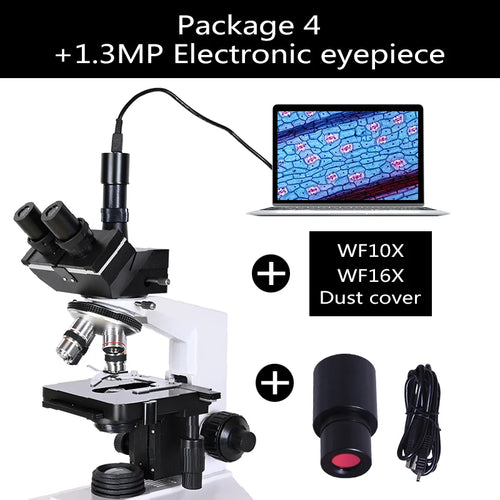 Professional 40x-1600x Biological Trinocular Microscope with HD 7" LCD