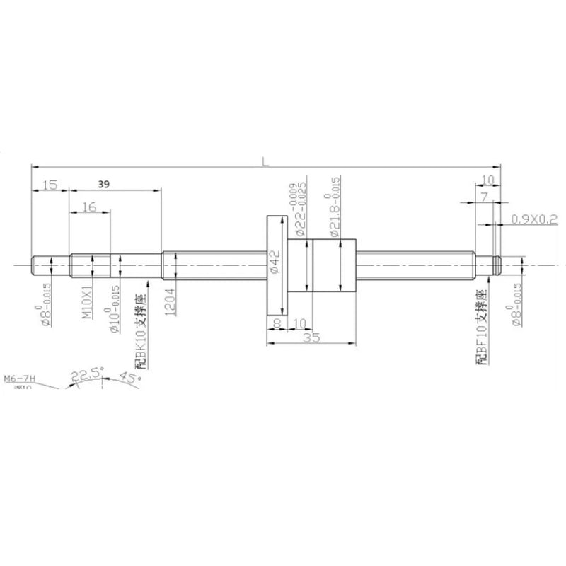 SFU1204 Juego RM1204 Husillo de bolas enrollado C7 con extremo mecanizado + bola 1204 