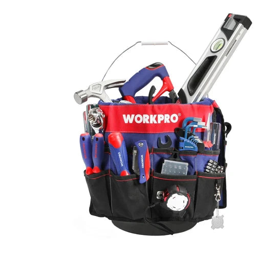 WORKPRO Cubo organizador de herramientas de 5 galones, bolsa de herramientas Bucket Boss con 51