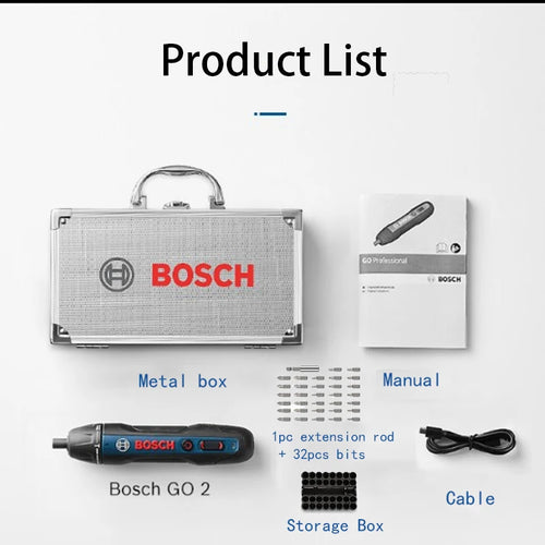 Bosch Go2 Electric Cordless Screwdriver Set 3.6V