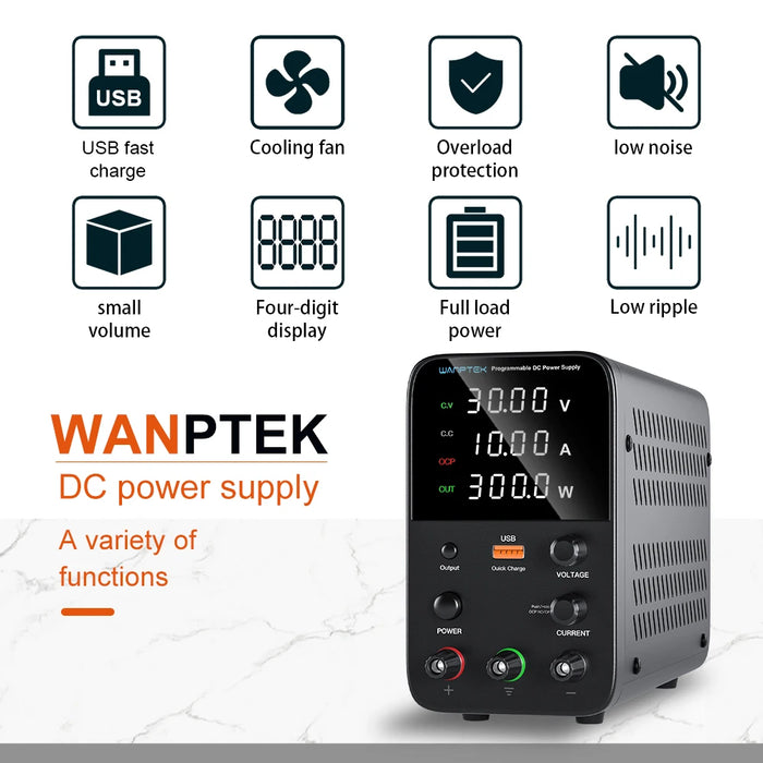 Adjustable DC Power Supply 30V to 160V  Lab Programmable Memory