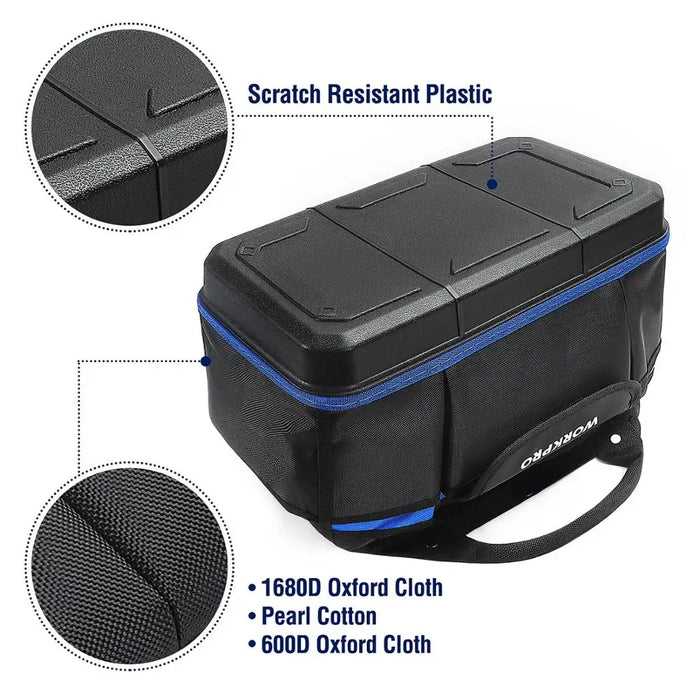 WORKPRO 15" Tool Storage Bag Wide Mouth tool kit bag 1680D Waterproof