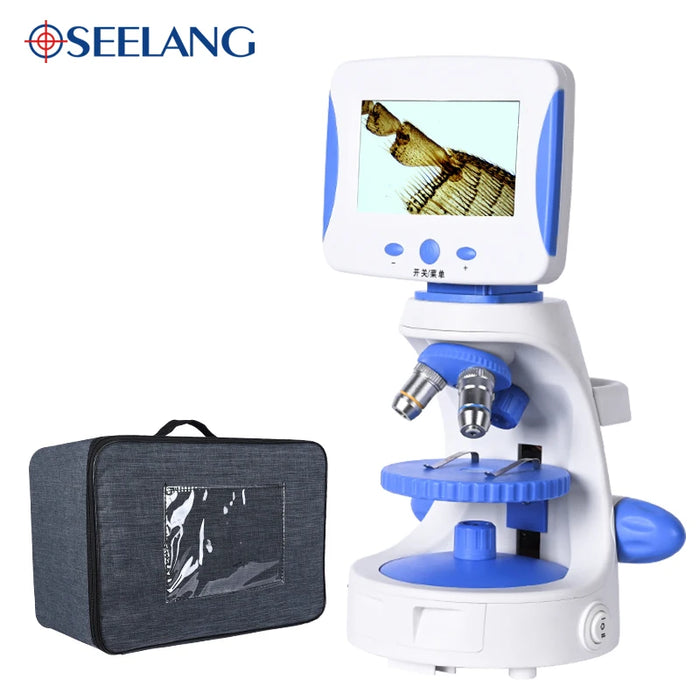 OSEELANG 2000X HD 4.3'' TV Microscope – Biological Laboratory Microscope with LED, 4.3-Inch LCD Display