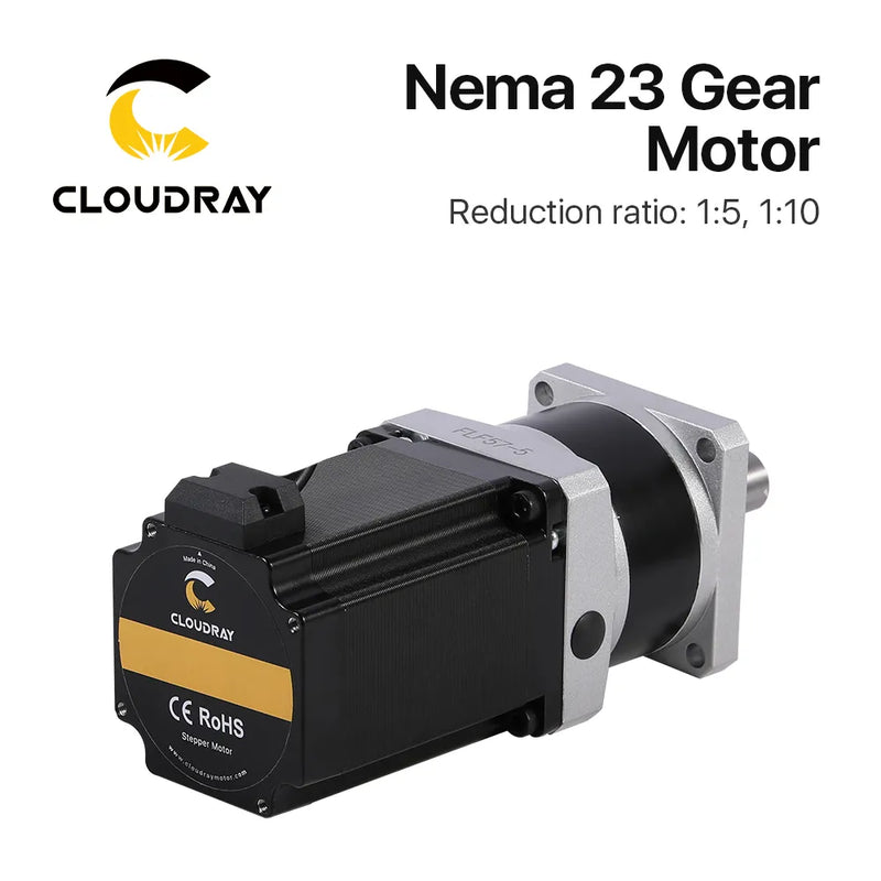 Motor paso a paso Cloudray Nema 23, caja de cambios planetaria de 4 conductores 0,9/1,3 Nm 