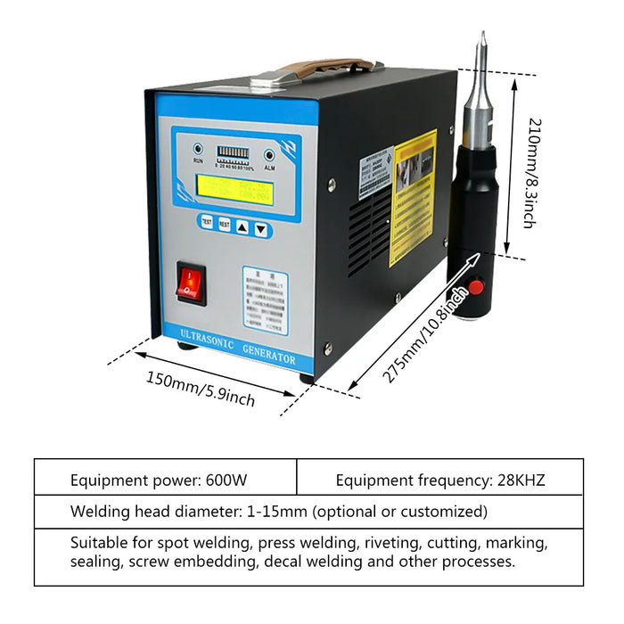 KH-2870Z Ultrasonic Spot Welder - 700W High-Frequency Plastic Welding Equipment