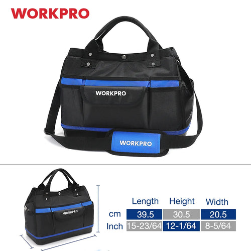 WORKPRO Werkzeug-Handtasche, Elektriker-Tasche, Werkzeug-Organizer, wasserdichtes Werkzeug