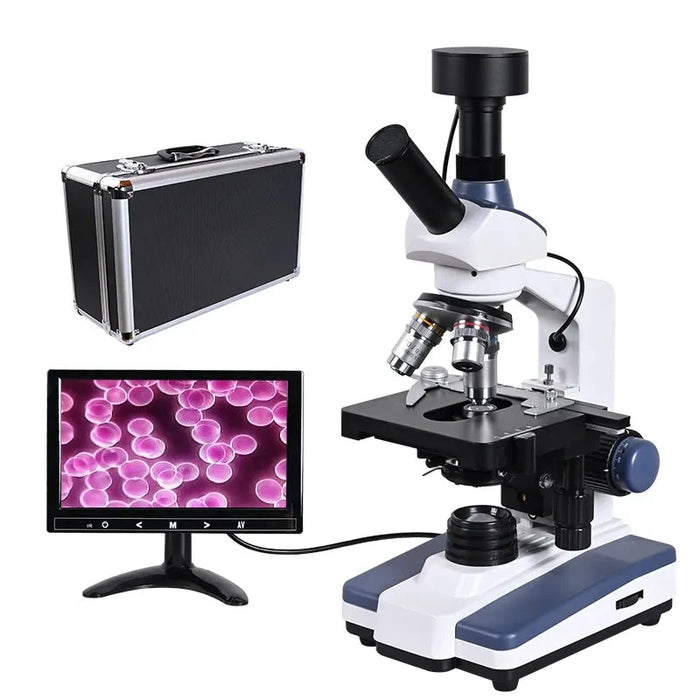 HD Digital Biological Lab Microscope with 9-Inch LCD Screen and 5MP Electronic Eyepiece – Complete Lab Kit