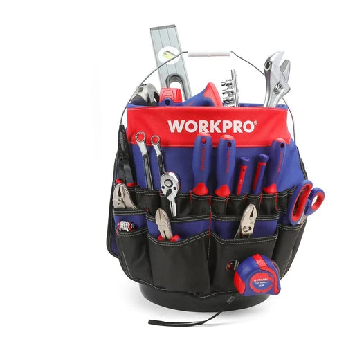 WORKPRO Cubo organizador de herramientas de 5 galones, bolsa de herramientas Bucket Boss con 51