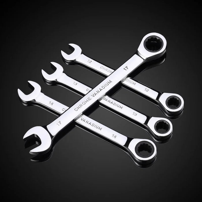 72-Tooth Ratchet Wrench Set - Metric Combination Ratchet Spanners for Car Repair Tools