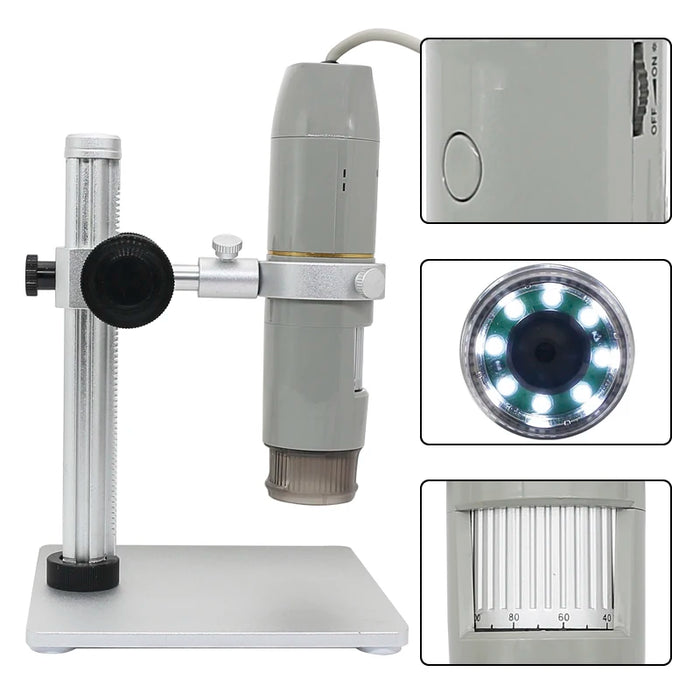 Portable 500X Polarized Light USB Microscope – 5.0MP Digital Camera with 8 LED Lights