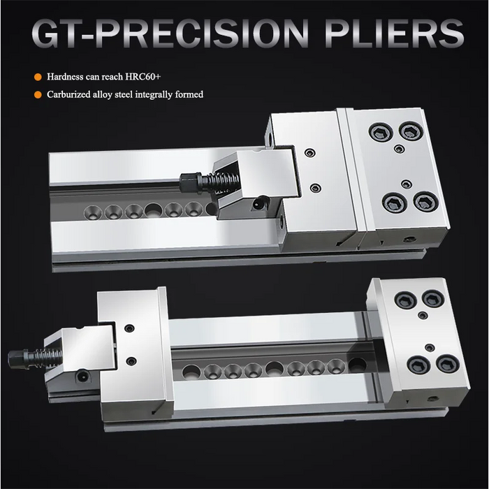 GT Precision Flat-Nose CNC Milling Vise, Models GT150B, GT175B, GT175A - 6 to 7 Inch Jaw