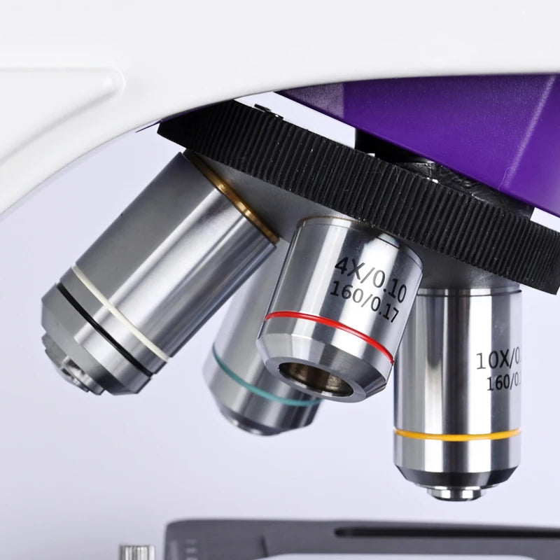 Microscopio compuesto Trinocular profesional zoom biológico de laboratorio HD + 