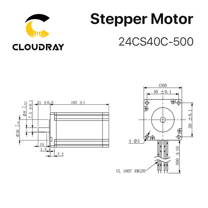 Cloudray Nema 24 Stepper Motor Driver Kit – Open Loop, 4.0N.m, 5A