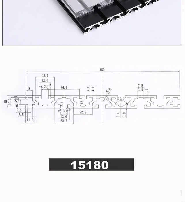 15x180 Aluminum Profiles – For Robotics, 3D Printers, CNC Engravers, and DIY Projects