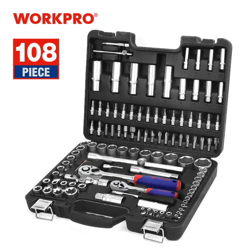 WORKPRO 24PCS Tool Set Wrench Socket Set 3/8" Ratchet Wrench Socket