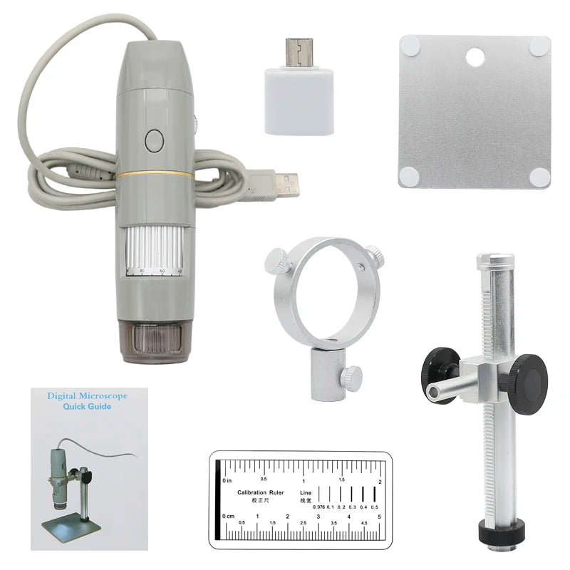 Microscopio USB de luz polarizada 500X portátil, vídeo Digital de 5.0MP 