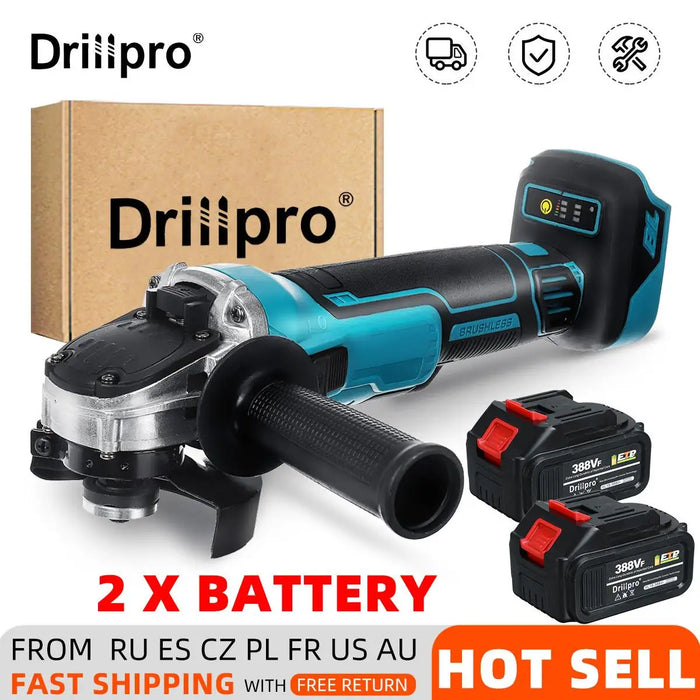 Drillpro 125MM Amoladora angular eléctrica sin escobillas Corte de madera inalámbrico 