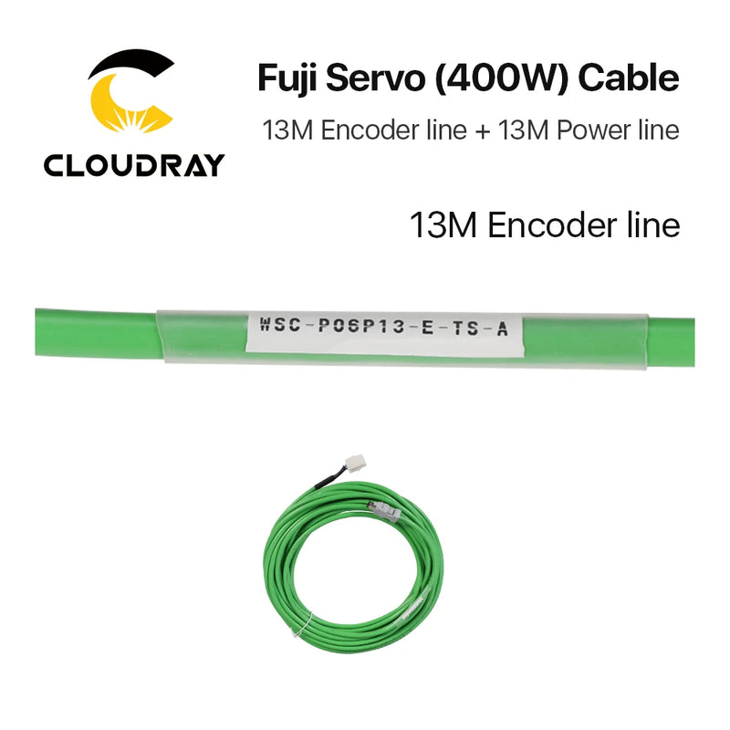 Cable de servomotor Cloudray Fuji 400W 13M línea de codificador + línea de alimentación para 