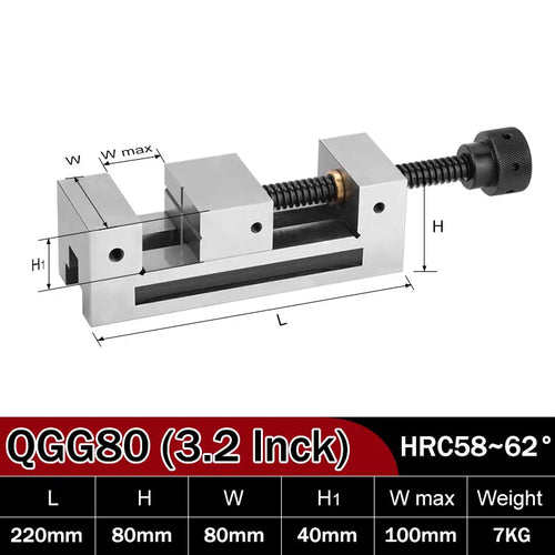Precision Flat-Nose Grinding Vise, Models QGG80, QGG88, QGG100 - 3.2 to 4 Inch