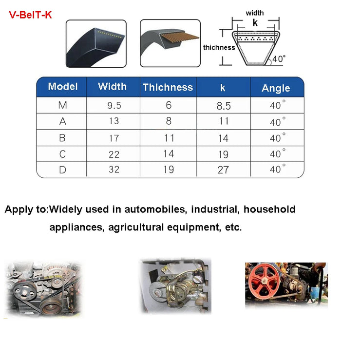 V-Belt Triangle Belt A-74 Inch to A-84 Inch for Industrial and Agricultural Equipment